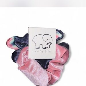 Ivory Ella Pink and Blue Hair Scrunchies